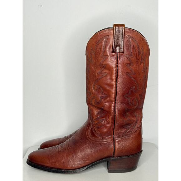 1990s Dan Post Brown Leather Western Cowboy Boots 10.5D main image 6
